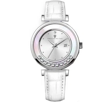 Pre-owned Christian Van Sant Bria Womens Watch Cv3811 Silver Dial Stainless Steel