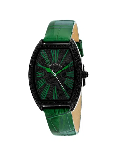 Christian Van Sant Chic Tonneau-shaped 36mm Watch In Green