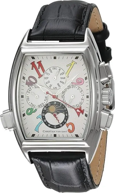 Pre-owned Christian Van Sant Christian Men's Cv2131 Grandeur Analog Display Automatic Self Wind Black Watch