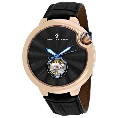 Christian Van Sant Stainless Steel Cyclone 46mm Watch In Black