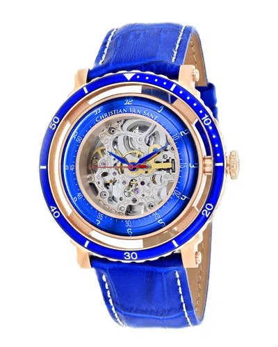 Christian Van Sant Dnu 0 Units Sold  Men's Dome Watch In Blue
