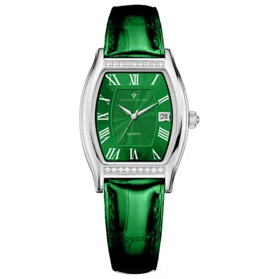 Christian Van Sant Gemma Quartz Green Dial Ladies Watch Cv2443