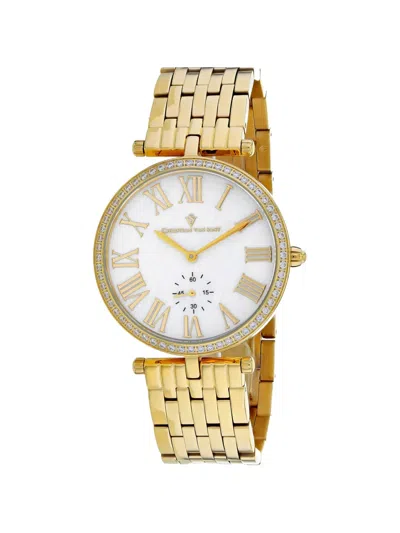 Christian Van Sant Hush Crystal-embellished 36mm Watch In Gold