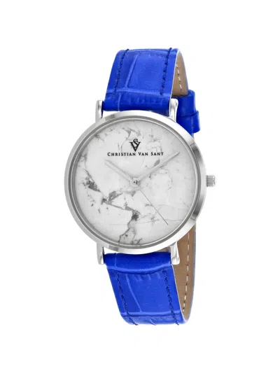 Christian Van Sant Lotus 36mm Watch In Blue