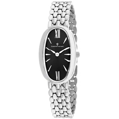 Christian Van Sant Lucia Quartz Black Dial Ladies Watch Cv1811 In White