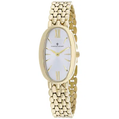 Christian Van Sant Lucia Quartz Silver Dial Ladies Watch Cv1814 In Gold Tone / Silver / Yellow