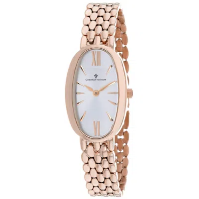 Christian Van Sant Lucia Quartz Silver Dial Ladies Watch Cv1815 In Gold Tone / Rose / Rose Gold Tone / Silver