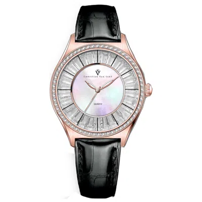 Christian Van Sant Luna Crystal-embellished 40mm Watch In Black