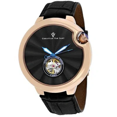 Pre-owned Christian Van Sant Men's Cyclone Automatic Black Dial Watch - Cv0147