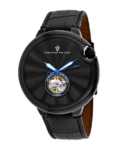 Christian Van Sant Cyclone Automatic Black Dial Mens Watch Cv0145 In Black / Blue