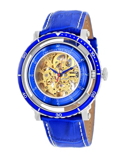 Christian Van Sant Dome Skeleton 45mm Watch In Pink
