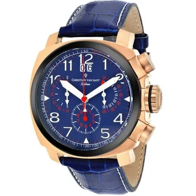 Pre-owned Christian Van Sant Men's Grand Python Blue Dial Watch - Cv3au5