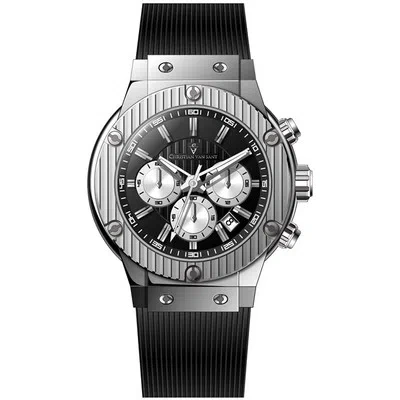 Pre-owned Christian Van Sant Men's Monarchy Black Dial Watch - Cv8141