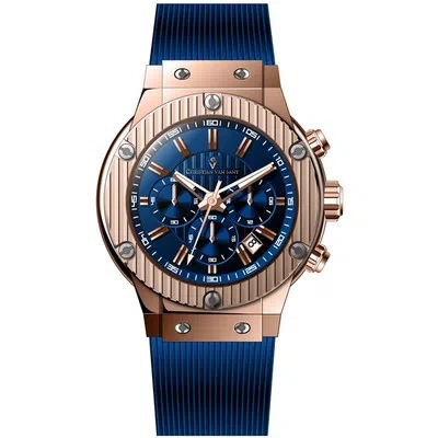 Pre-owned Christian Van Sant Men's Monarchy Blue Dial Watch - Cv8148