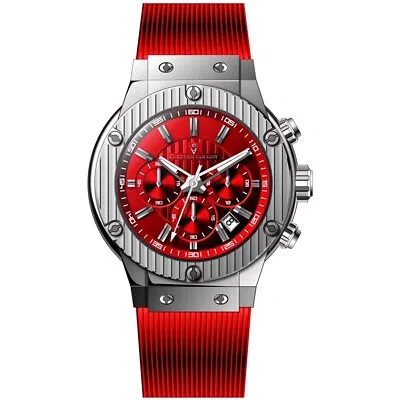 Pre-owned Christian Van Sant Men's Monarchy Red Dial Watch - Cv8144