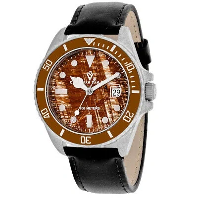 Pre-owned Christian Van Sant Men's Montego Vintage Brown Dial Watch - Cv5101lb