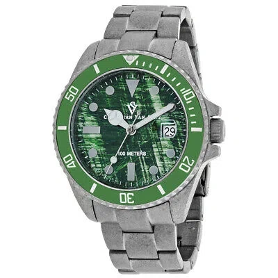Pre-owned Christian Van Sant Men's Montego Vintage Green Dial Watch - Cv5102b