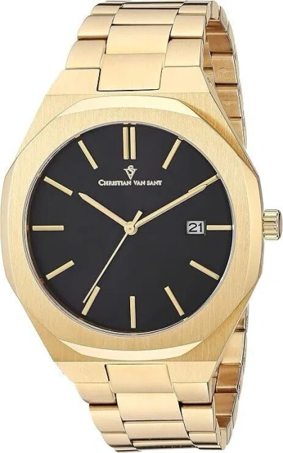 Pre-owned Christian Van Sant Men's Octavius Slim Black Dial Watch - Cv0527