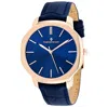 Christian Van Sant Men's Octavius Slim Blue Dial Watch In Gold