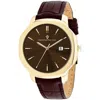 Christian Van Sant Men's Octavius Slim Brown Dial Watch In Gold