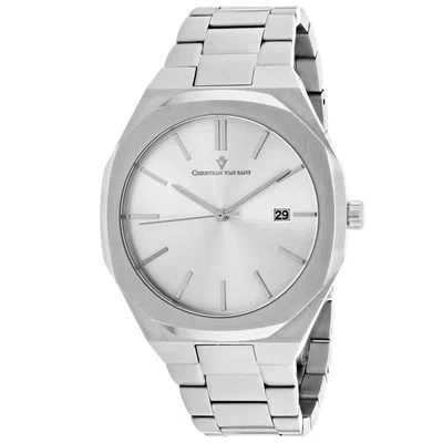 Pre-owned Christian Van Sant Men's Octavius Slim Silver Dial Watch - Cv0521