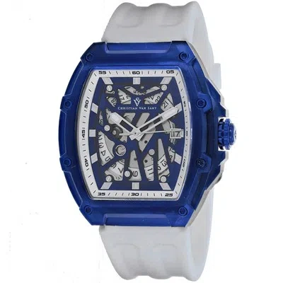 Pre-owned Christian Van Sant Men's Odyssey Blue Dial Watch - Cv6199
