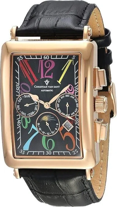 Pre-owned Christian Van Sant Men's Prodigy Black Dial Watch - Cv9143