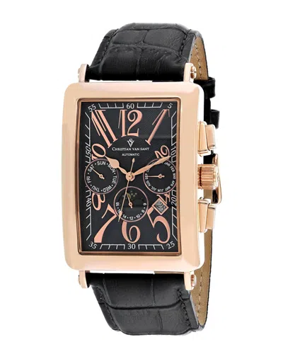 Christian Van Sant Prodigy Black Dial Mens Watch Cv9141 In Black / Gold Tone / Rose / Rose Gold Tone