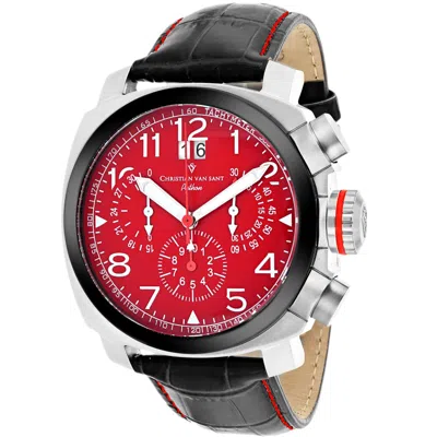 Christian Van Sant Men's Red Dial Watch