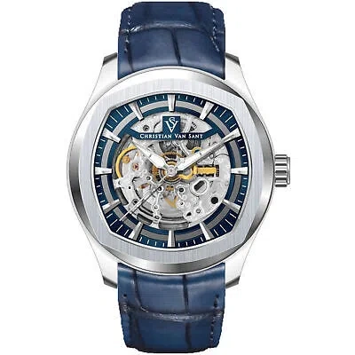 Pre-owned Christian Van Sant Men's Romeo Blue Dial Watch - Cv9501