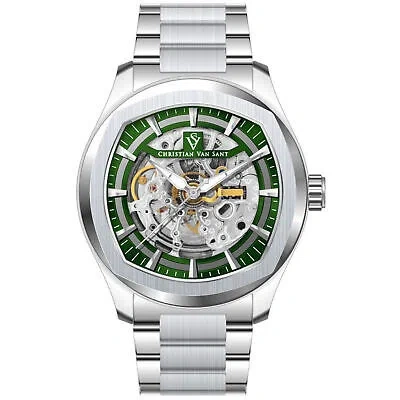 Pre-owned Christian Van Sant Men's Romeo Green Dial Watch - Cv9507