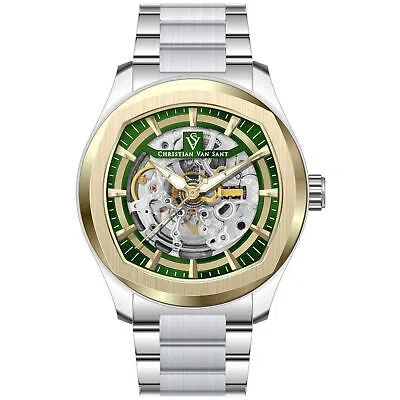 Pre-owned Christian Van Sant Men's Romeo Green Dial Watch - Cv9508
