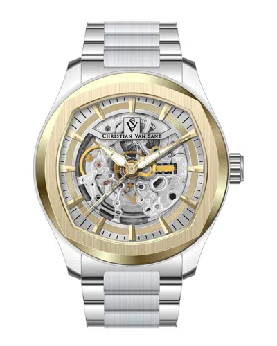 Christian Van Sant Romeo Skeleton 42mm Watch In Metallic