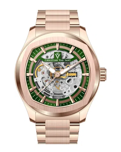 Christian Van Sant Romeo Skeleton Watch In Gold