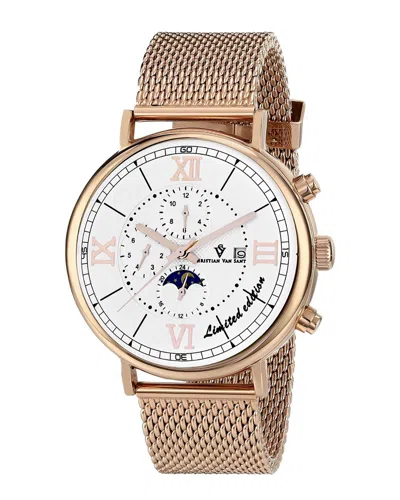 Christian Van Sant Somptueuse Ltd Chronograph Automatic White Dial Men's Watch Cv1153 In Gold Tone / Rose / Rose Gold Tone / White