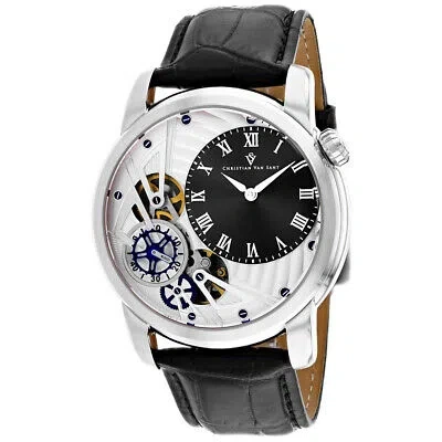 Pre-owned Christian Van Sant Men's Sprocket Auto-quartz Black Dial Watch - Cv1541