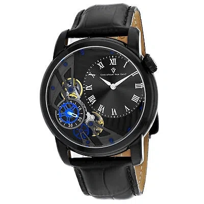 Pre-owned Christian Van Sant Men's Sprocket Auto-quartz Black Dial Watch - Cv1550
