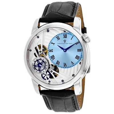 Pre-owned Christian Van Sant Men's Sprocket Auto-quartz Blue Dial Watch - Cv1543