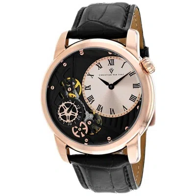 Pre-owned Christian Van Sant Men's Sprocket Auto-quartz Rose Gold Dial Watch - Cv1549