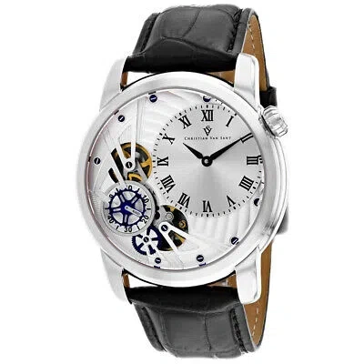 Pre-owned Christian Van Sant Men's Sprocket Auto-quartz Silver Dial Watch - Cv1540