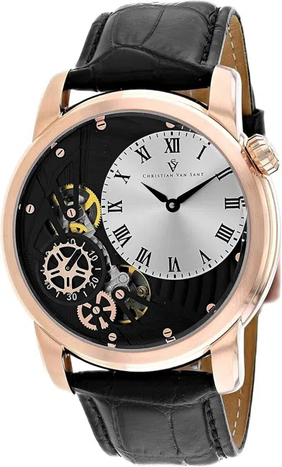 Pre-owned Christian Van Sant Men's Sprocket Auto-quartz Silver Dial Watch - Cv1548