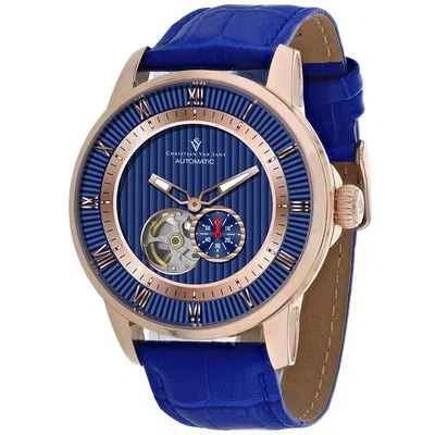 Pre-owned Christian Van Sant Men's Viscay Blue Dial Watch - Cv0554