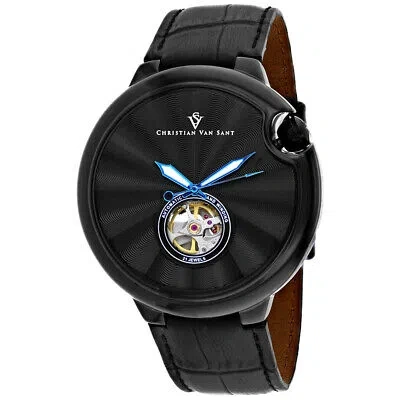 Pre-owned Christian Van Sant Mens Cyclone Automatic Black Dial Watch - Cv0145