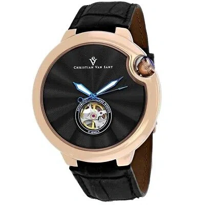 Pre-owned Christian Van Sant Mens Cyclone Automatic Black Dial Watch - Cv0147