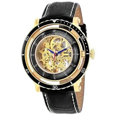 Pre-owned Christian Van Sant Mens Dome Gold Dial Watch - Cv0750