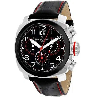 Pre-owned Christian Van Sant Mens Grand Python Black Dial Watch - Cv3au1
