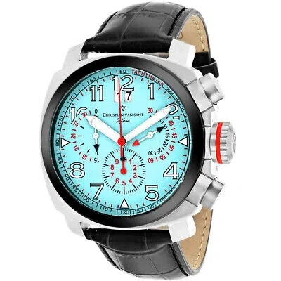 Pre-owned Christian Van Sant Mens Grand Python Blue Dial Watch - Cv3au10