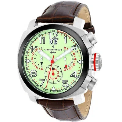 Pre-owned Christian Van Sant Mens Grand Python Luminous Dial Watch - Cv3au6