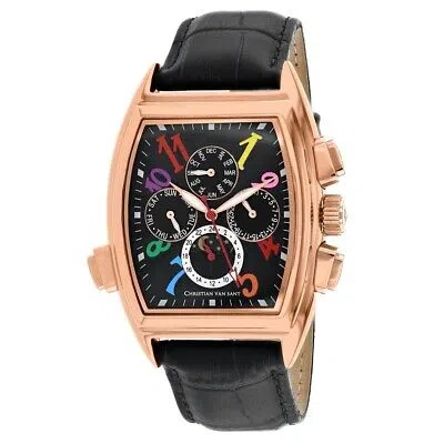 Pre-owned Christian Van Sant Mens Grandeur Black Dial Watch - Cv2137