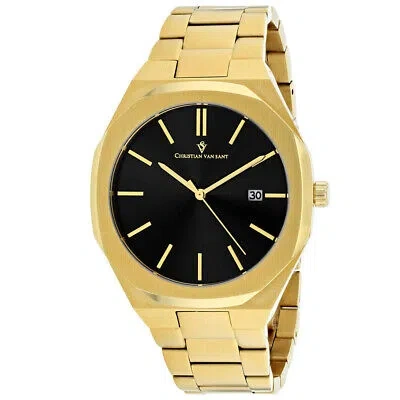 Pre-owned Christian Van Sant Mens Octavius Slim Black Dial Watch - Cv0527